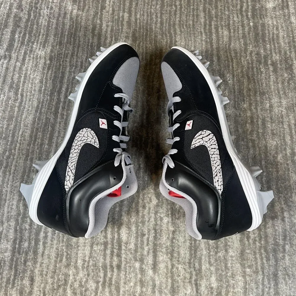 Jordan Stadium 90 Low TD Mens Size 13 Black Gray Football Cleats Nike HQ0210-050